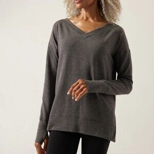 Athleta Coastal Luxe Sweatshirt In Charcoal Grey size small